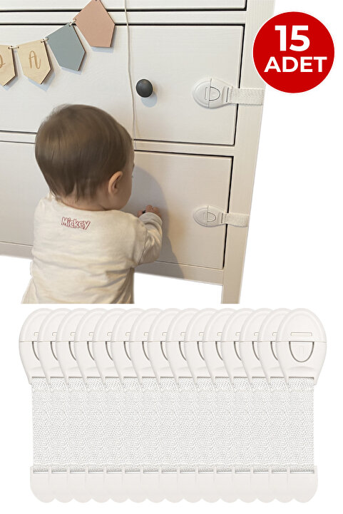 ketbox 15 Adet Çocuk, Bebek Çekmece, Dolap, Beyaz Eşya Güvenlik Emniyet Koruma Kilidi - Çok Amaçlı Kilit