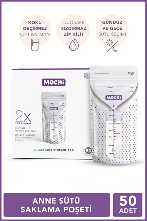 Mochi - Anne Sütü Saklama Poşeti 50'li Paket