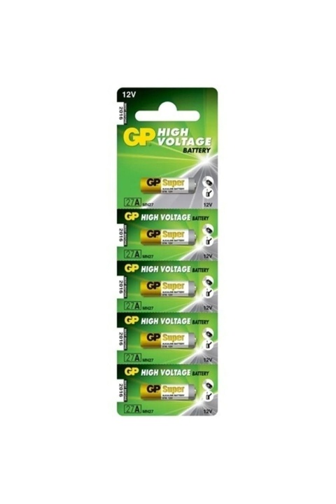 GP 27a 12v Alkalin Pil 5 Adet Oto Ve Kapı Kumanda Pili