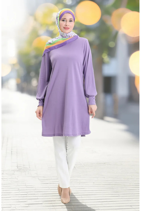 sefamerve Basic Tunik 1120-07 Lila