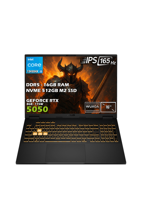 ASUS TUF F16 FX608JH-RV010-Gaming Intel Core i5-13450HX 16GB 512GB SSD RTX 5050 16" FHD+ WUXGA IPS Fdos