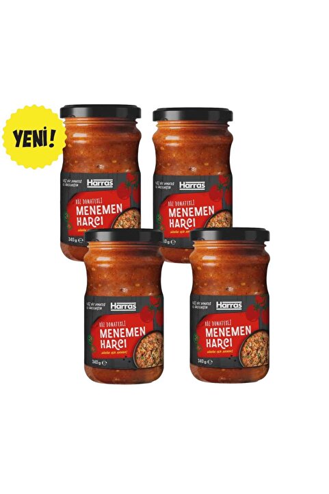 Harras Közlenmiş Domates Menemen Harcı Gurme Lezzet %82 Domates Oranı 340 gr 4 Adet (Toplam 1360 gr)