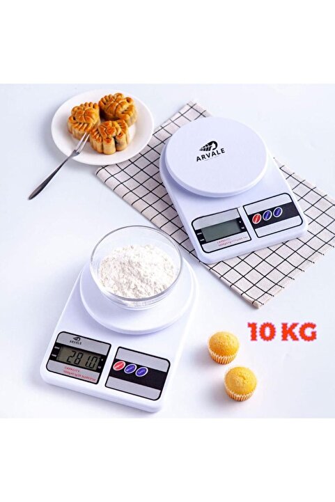 ARVALE Dijital Hassas 10 Kg Mutfak Terazisi Tartısı Lcd Ekranlı