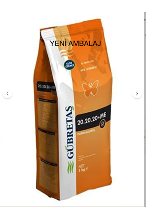 Gübretaş 20.20.20 Me Npk Gübresi 1 Kg Toz Azot, Fosfor, Potasyum Me, Orijinal Paket