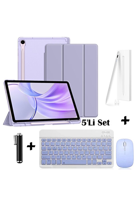 m.tk moveteck Samsung Galaxy S9 Fe / S10 Fe / S10 Lite Uyumlu Kılıf + Bluetoothlu Klavye + Mause+ Dokunmatik Kalem
