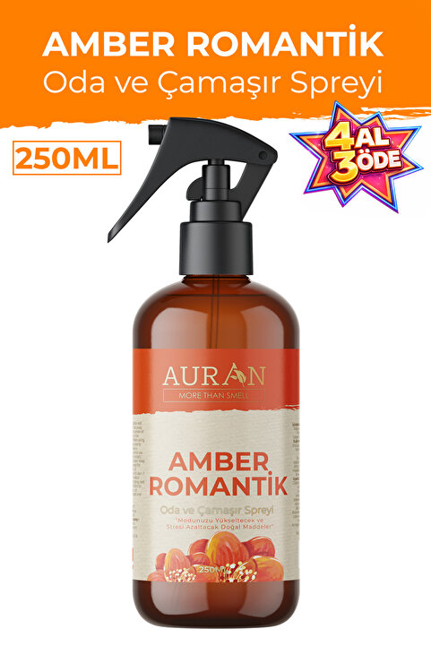 AURAN Amber Romantik Oda Ve Çamaşır Spreyi Oda Kokusu Oda Spreyi Room Spray 250ml
