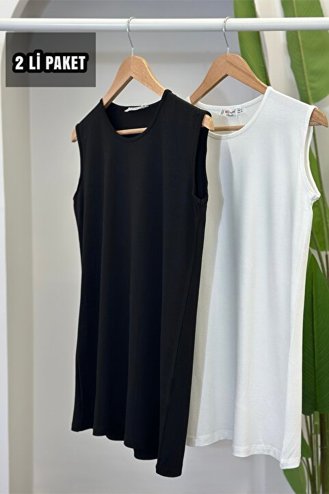 İMAJSTORE 2 Lİ PAKET %100 PAMUKLU PENYE KUMAŞ İÇLİK TUNİK