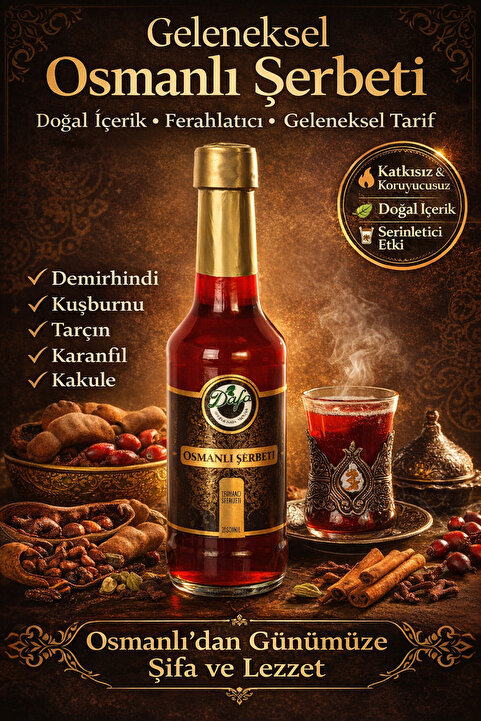 Dafa Osmanlı Şerbeti 250 ml | Demirhindi & Kuşburnu | Doğal Baharatlı İçecek | Ferahlatıcı & Geleneksel