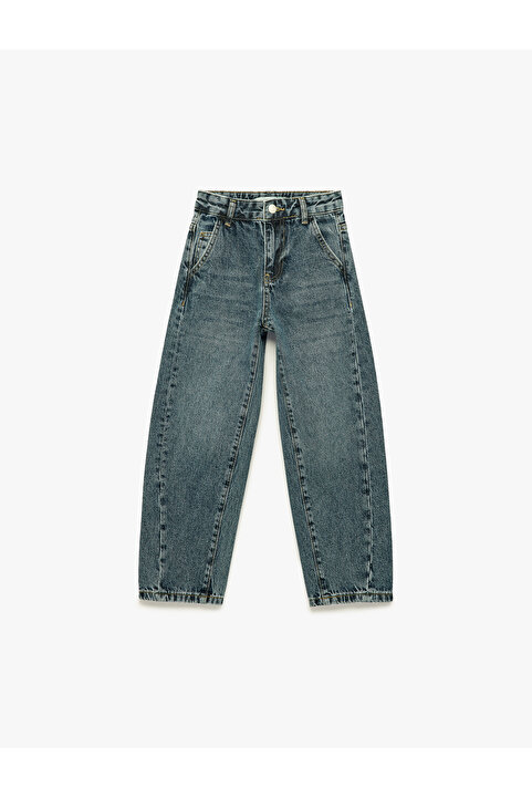 Koton Pamuklu Oversize Cepli Denim Balon Pantolon