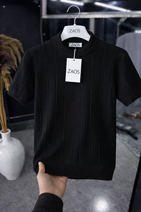 zs zaos fashion erkek kısa kol yazlık 0 yaka tişört rahat kaliteli esnek tişört