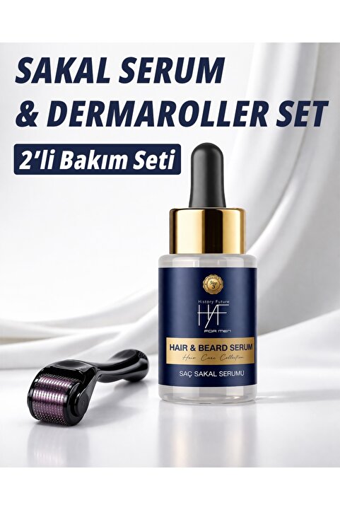 history future HAF For Men Saç & Sakal Güçlendirici Serum ve Roller Seti