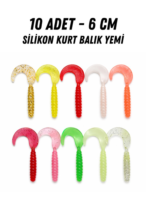 Arkhelais Silikon Balık Yemi Kurt - 6 CM - 10 ADET – Levrek, Çupra, Tatlı Su, Spin Olta ve Kıyı Atışı Uyumlu