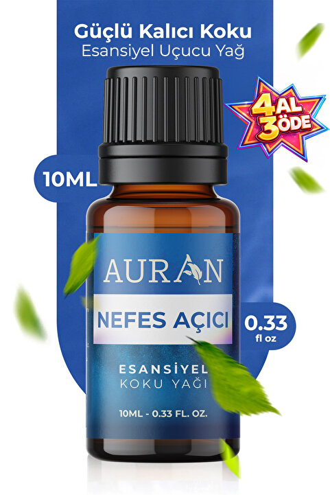 AURAN Nefes Açıcı Nane Ve Okaliptüs Esansiyel Uçucu Koku Yağı Buhurdanlık Yağı Difüzör Esansı Küre 10ml