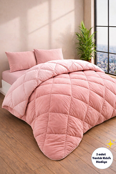 Formeya Çift Kişilik Lüx Pudra Wellsoft Yorgan Çift Taraflı 195x215 cm