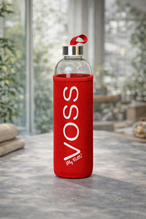 Mutfak Köşesi Sağlıklı Cam Matara 1000 Ml Su Şişesi, Kılıflı 1lt Sporcu Matarası