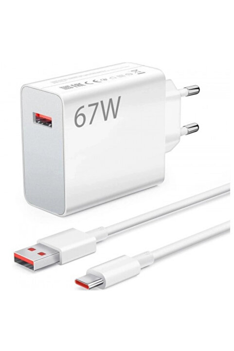 ZİMU TECH 67watt Hızlı Şarj Aleti Başlık Ve Kablo Tüm Mi Redmi Modellerle Uyumludur Kutusuz