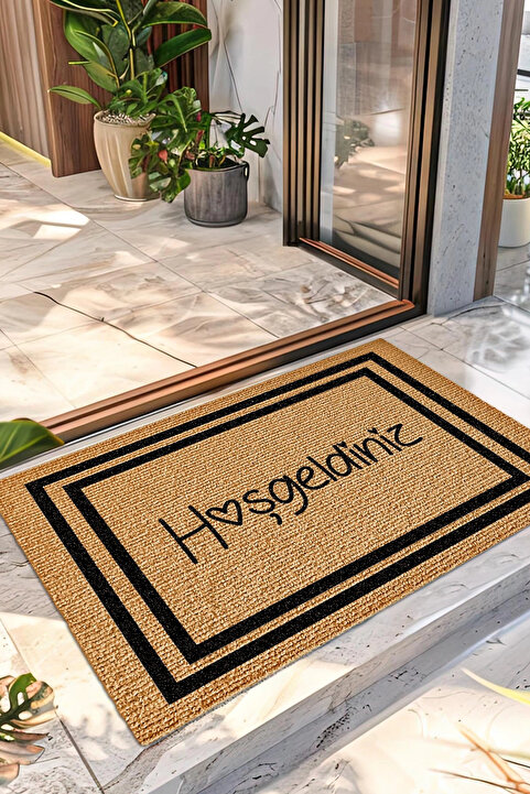 Decovetro Hoşgeldiniz Desenli Kapı Önü Halı Paspas 40 x 60 Cm
