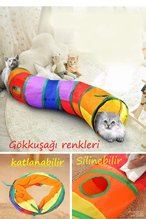 Duffa Kıvrımlı Kedi Tüneli Katlanır Gökkuşağı S Kıvrımlı Kedi Köpek Oyun Tüneli Evcil Hayvan Oyun Tüneli