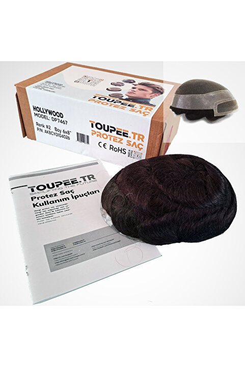 TOUPEE .tr DP7467 Hollywood Erkekler İçin Protez Saç, %130 Yoğunluklu Remy İnsan Saçı