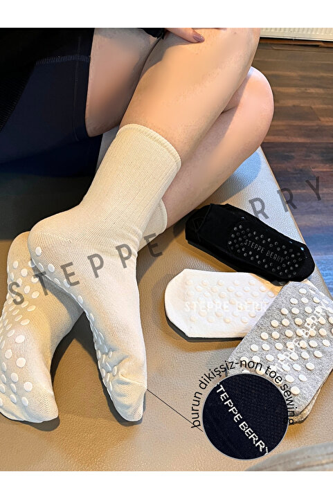 STEPPE BERRY 4 Çift Soket Pilates Çorabı