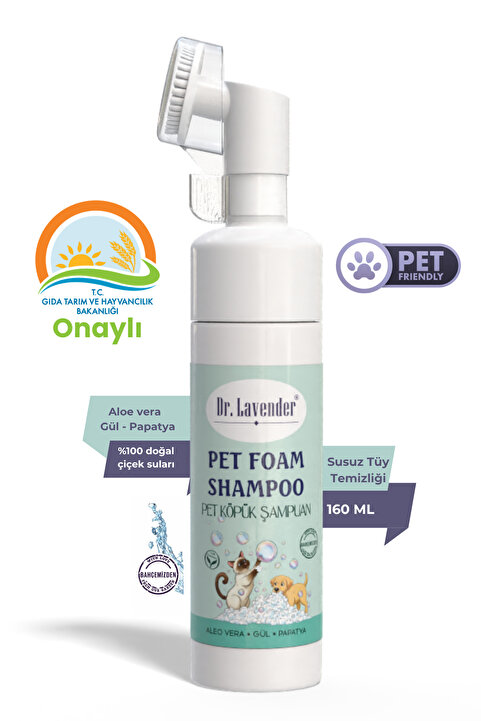 Dr.Lavender Durulama Gerektirmeyen Fırçalı Kedi Şampuanı & Kuru Köpük Kedi - Köpek Şampuanı