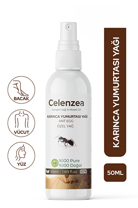 Celenzea Karınca Yumurtası Yağı İstenmeyen Tüyler İçin Tüy İnceltici & Tüy Azaltıcı Cilt Bakımı Ant Egg 50ml
