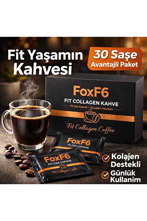 Foxf6 Fit Collagen kahve 30 Saşe Form Kahvesi Kolajen Destekli Filtre Kahve