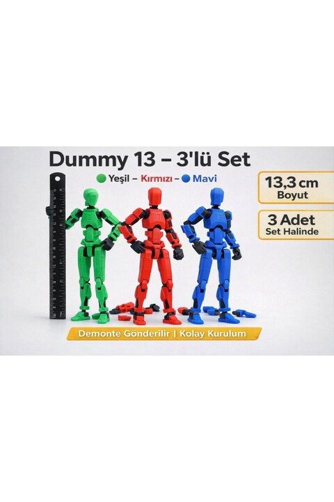 Bulabula Dummy 13.3 – 3’lü Set (Yeşil / Kırmızı / Mavi) | 13,3 cm