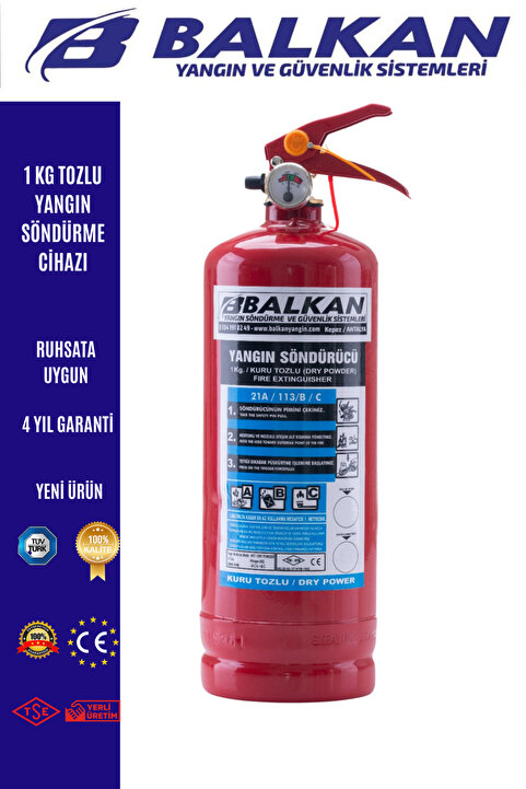 Balkan Ticaret 1 KG ABC TOZLU KKT YANGIN TÜP TÜVTÜRK UYUMLU TSE CE BELGELİ (2026-2030) YENİ ÜRÜN