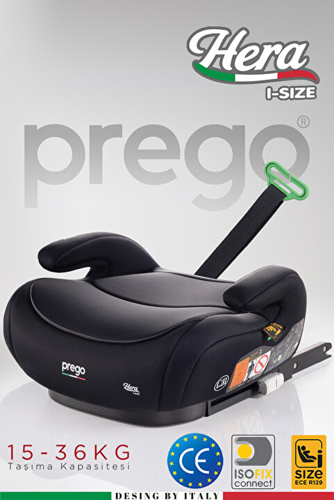Prego Hera 15-36 Kg Emniyet Kemeriyle Kullanılabilen Isofixli Oto Koltuğu Yükselticisi İ-Size-Belgeli