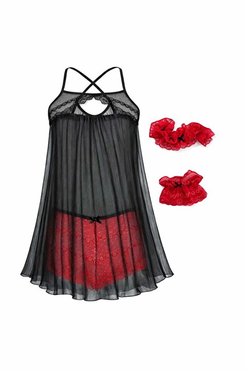 GOB Büyük Beden GoB Signature Tül Babydoll 4’lü Takım – Büyük Beden, Transparan Şık Tasarım
