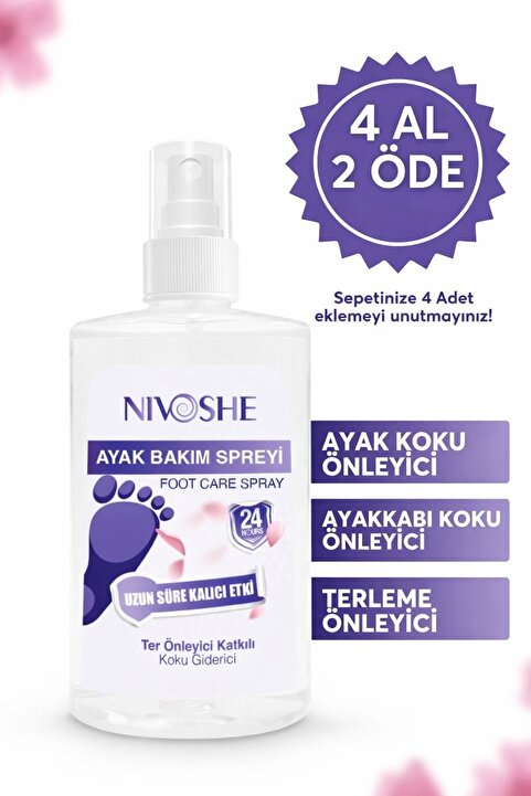 NIVOSHE Ayak Kokusu Giderici Sprey Ayak Ayakkabı Terleme Ter Önleyici Ve Nemlendirici Ayakkabı Koku Spreyi