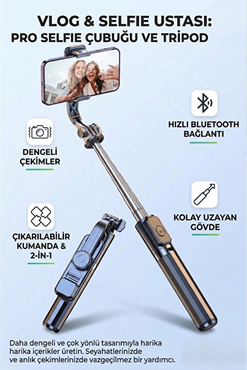MATECHNO Tripod Standı Kablosuz Bluetooth Uzaktan Kumandalı Selfie Çubuğu Çubuğu