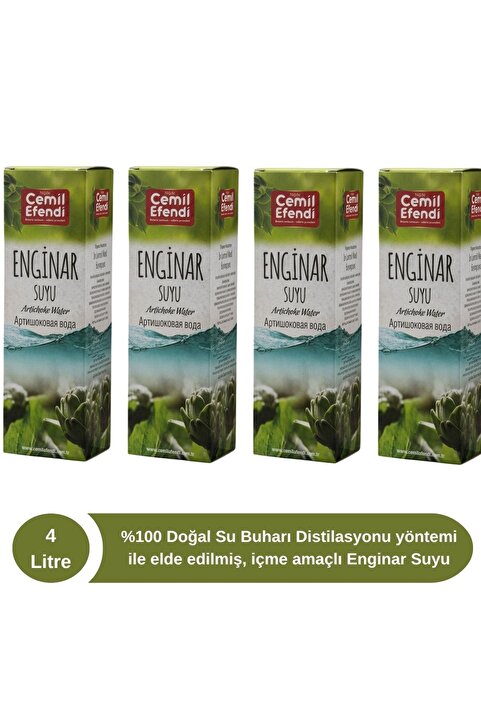 Cemil Efendi Enginar Suyu 4 Litre %100 Doğal Organik 4x1 Litre
