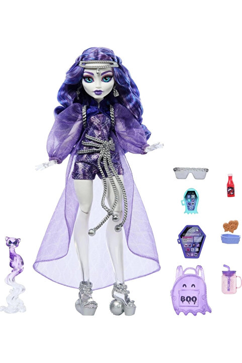 MONSTER HIGH SPECTRA VONDERGEIST Bebek Evcil gelinciği Rhuen ve aksesuarlarıyla HXH77