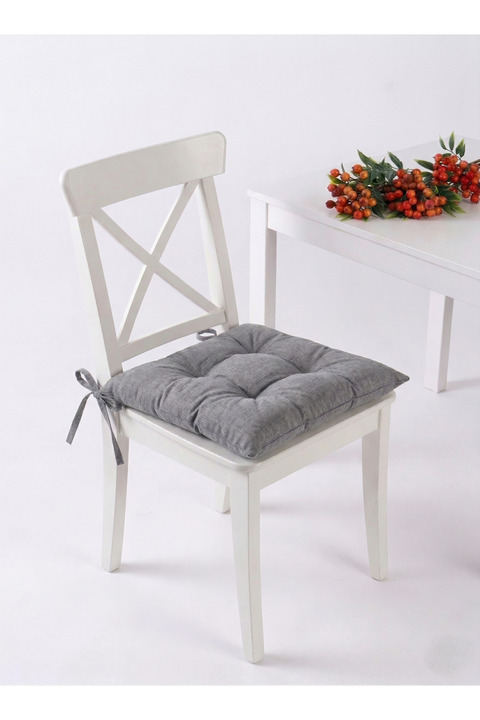 ERCANLI Classic Gri Pofidik Sandalye Minderi 40X40 cm