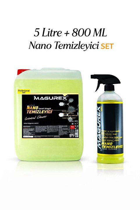 magurex Genel Amaçlı Nano Leke Çıkarıcı Temizleyici 800 ml + 5L Temizleyici Sprey Set