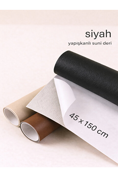 SERDAX Extra Yapışkanlı Suni Deri - siyah 45x150 cm