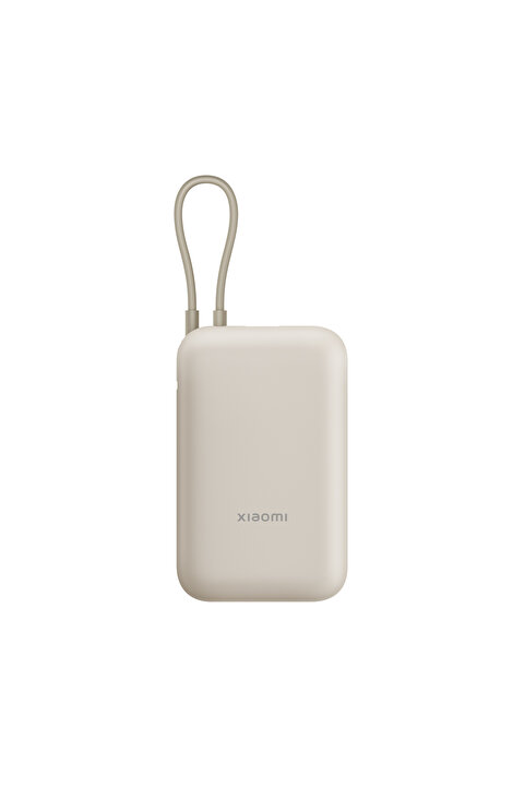 Xiaomi Power Bank 10000mAh Krem Entegre Kablo USB ve USB-C Portu 22.5W BHR9072GL