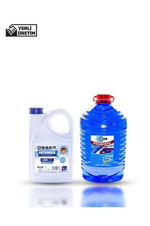 CEM CAR CARE Car Care Kışlık Set (cam Suyu 5 Lt Antifrizli -20 Derece Mavi Antifriz 3 Lt -37 Derec