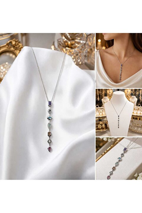 Zarifincijewellery Kristalal Taşlı Y Kolye
