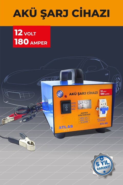 Atlas AKÜ ŞARJ CİHAZI 12 VOLT 180 AMPER 5 YIL GARANTİ