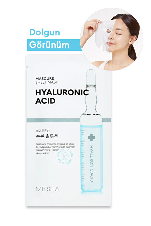 Missha Hyalüronik Asit İçerikli Nemlendirici Maske Mascure Hydra Solution Sheet Mask Hyaluronic Acid