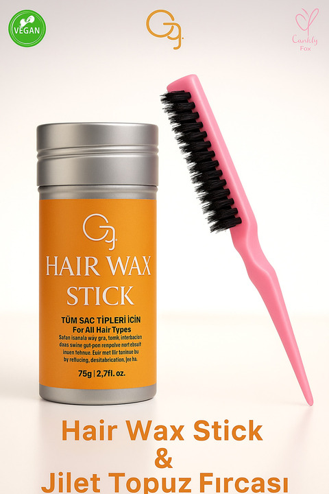 G.G. GLAM & GLAMOROUS Hair Wax Stick 75gr - Saç Sabitleyici Berberstıckwax Topuz Fırçası