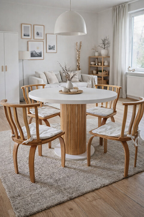 BebeK on For Weltwood Mobilya Bohem 4 Kişilik Yuvarlak Masa Ve Italy Sandalye 4 Adet, %100 36mm Mdf Tabla