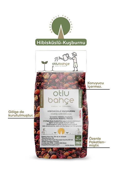 Otlu Bahçe Hibisküslü Kuşburnu Çayı 100g