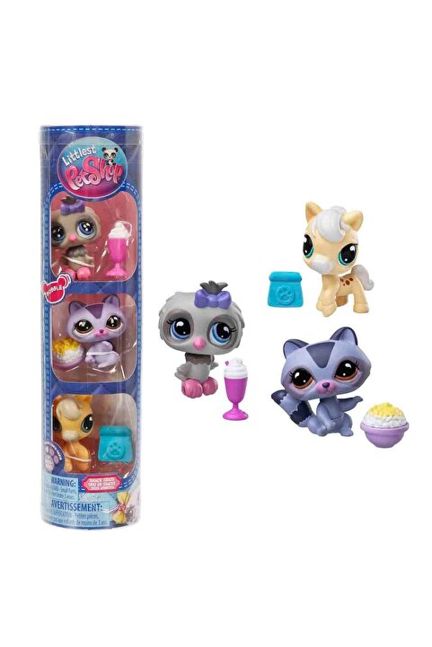 Littlest Pet Shop Minişler 3’lü Figür Seti S4 - 251&amp;252&amp;253 Rakun-Baykuş-At