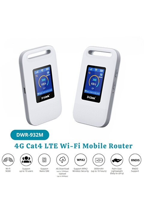 D-Link DWR-932M LTE 4G/HSPA 3000MAH BATARYALI MOBIL 4G ROUTER