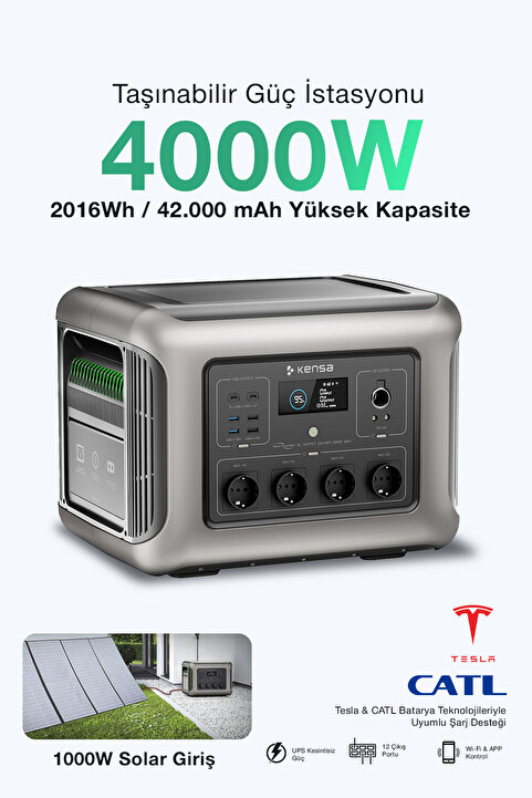 Kensa 4000 Watt Taşınabilir Güç İstasyonu Ve Güç Kaynağı