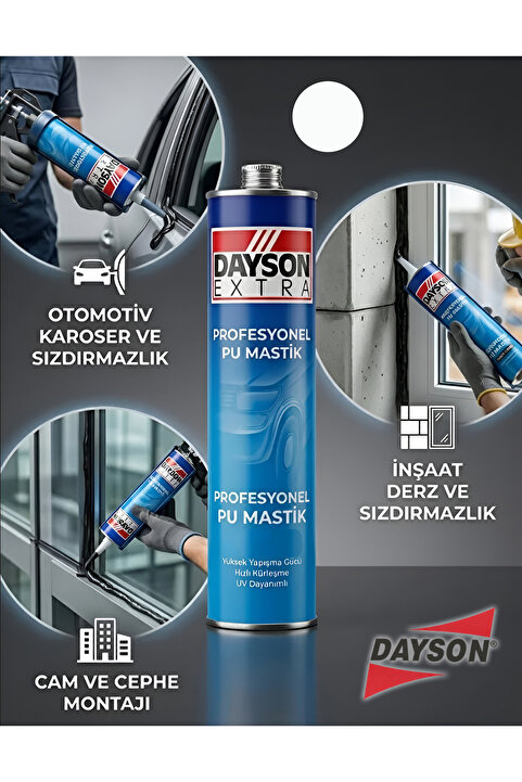 Genel Markalar Extra Poliüretan Mastik Silikonize Yapıştırıcı Beyaz 280 ml – Güçlü ve %100 Su Geçirmez